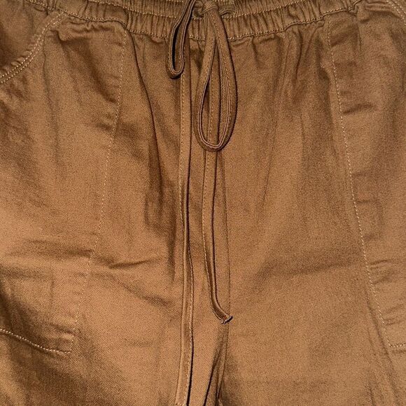 PS/LA Brown High Rise Drawstring Stretch Cargo Jogger Pants by PS/LA size Small - Picture 5 of 12